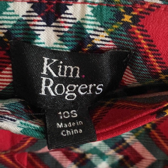 Kim Rogers Red Tartan Plaid Pull On Pant 10S - Picture 3 of 6
